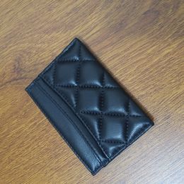 Wholesale Elegant Fashion Genuine Leather Card holder mini Black wallet for women handbag coin purse gift boxes