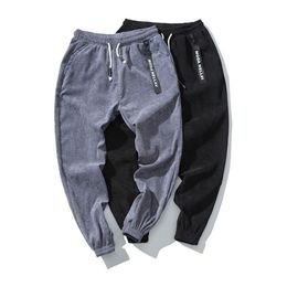 Corduroy Warm Sweatpants Mens Joggers Striped Pants Gyms Clothing Plus Size M-5XL Fashion Bottoms264W