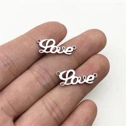 Charms Love Word Jewellery Good Stainless Steel Pendant Handmake Design 5pcs Charm For Body Making Findings