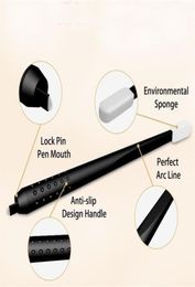 10pcs Professional Permanent Makeup Black disposable microblading pens hand tools 018mm 18U pins embroidery blades 2112236727041