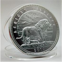 Arts and Crafts Lion silver coin Zambia animal commemorative coin