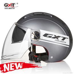 Motorcycle Helmets GXT Helmet Summer Open Face Dual Lens Moto Electric Bicycle Scooter Motorbike Casco