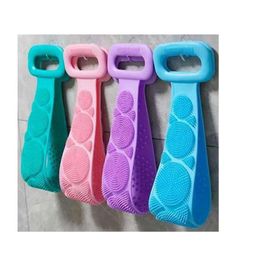 Home Magic Silicone Bath Brushes Towels Rubbing Back Mud Peeling Body Massage Shower Extended Scrubber Skin Clean
