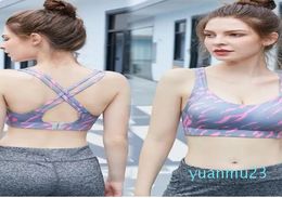 Cross Yoga Bra Top Sports Hollow Breathable Crop Running Vest Push Up Female Fitness Athletic Sportswear Outfit