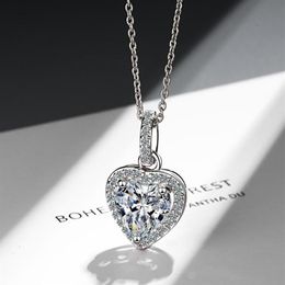 Zircon Necklace Women's Heart Shaped Full Diamond Short Clavicle Chain Simple Temperament Net Red Ins Love Pendant WY384266J