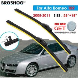 Windshield Wipers Car Silicone Wiper Blade For Alfa Romeo 159 23"+18" 2005-2011 Auto Windscreen Windshield Wiper Blades Window Wash side pin Q231107