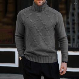 Men's Sweaters Fashion Mens Vintage Diamond Jacquard Solid Color Knit Sweater Autumn Winter Warm Knitted Casual Pullover Tops For Men