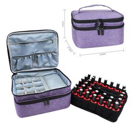 Storage Bags 30/42 Bottles Nail Polish Organizer Case Double-layer Bag For Polis Manicure Set With Dividers Handles Travel CaseStorage