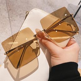Sunglasses Frames Luxury Vintage Oversized For Woman Fashion Brand Square Sun Glasses Female Big Frame Mirror Retro Designer Shades 230407