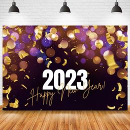 Party Decoration Year Backdrop Po Purple Dream Dot Bokeh 2023 Christmas Celebration Kids Portrait Pography Studio Pocall Props