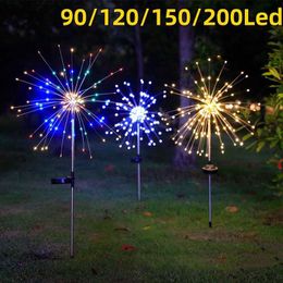 Lawn Lamps Solar Firework Lights Decoration Solar Garden Fairy Lights Waterproof DIY Dandelion Landscape Christmas Outdoor Decor Lawn Lamp P230406