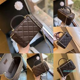 2023- Luxury Brand Designer Shoulder Bags New Tote Makeup Serial Number High Quality Leather Zipper Flip Women Classic Crossbody Handbag 18cm