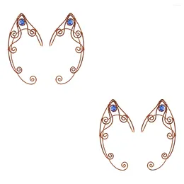 Backs Earrings 2 Pairs Elf Ear Cuff Jewelry For Halloween Costume Cosplay Wedding