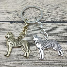 Keychains Vintage Retro Siberian Husky Unique Trendy Style Key Chain Keyrings Fashion Pet Dog Jewellery