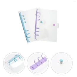 Pcs Binder Office Accessory Clear 6 Ring Cover Plastic Pocket Folders Loose Leaf Notebook Supplies Bookstore And Sheets