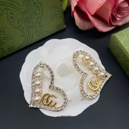 Designer Earring Letter Double G Logo Brand Stud Earing Luxury Women Fashion Hoop Jewellery Metal GGity Crystal Pearl Earring cjeweler Women's Gift 353
