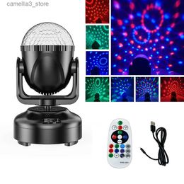 Moving Head Lights Hot USB Plug Disco Magic Ball Party Stage Light Sound Activated Automatic Strobe Remote Control Moving Head Christmas Party Club Q231107