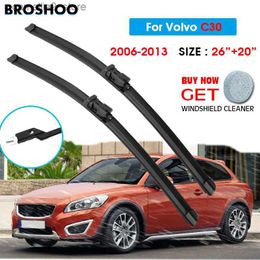 Windshield Wipers Car Wiper Blade For Volvo C30 26"+20" 2006-2013 Auto Windscreen Windshield Wipers Blades Window Wash Fit Push Button Arm Q231107