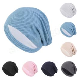 Unisex Cotton Beanies Women Men Hijab Chemo Caps Baggy Slouch Hat Bonnet Cancer Hair Loss Head Wrap Hip Hop Hat Turban Headscarf