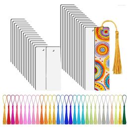 Keychains 30 Pcs Sublimation Blanks Bookmark With Colorful Tassels For DIY Bookmarks Crafts Projects