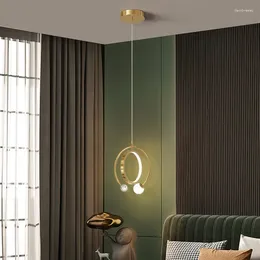 Pendant Lamps Ball Chandelier Round Iron Hanging Planets Wood Light Bulb Home Deco Christmas Decorations For