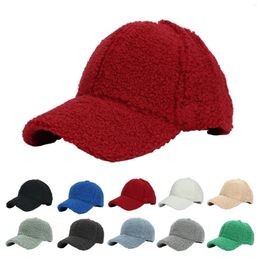 Ball Caps Faux Lamb Wool Baseball Cap For Men Women Teddy Fleece Sports Hats Warm Relaxed Vacation