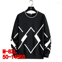 Men's Hoodies Fashion Geometric Print Hoodie Men Clothing Streetwear Black Tracksuits 6XL 7XL 8XL Man Sweatshirts Pullover Male