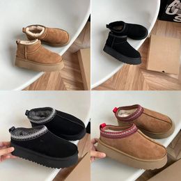 Tasman Slippers Women Mens Platform Boots Designer Australian Snow Boot Womens Men Real Leather Booties Warm Ankle Winter Fur Shoes