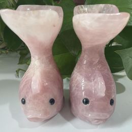 Decorative Figurines Goldfish Statue Natural Gemstone Carving Healing Crystal Animals Decor Wholesale LDH