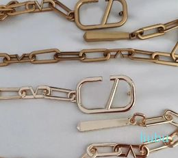 Metal Chain Belt Letter Women Fashion Versatile Light Luxury Waist Chains Men Designe