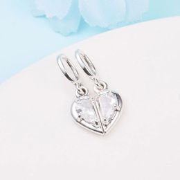 925 Sterling Silver Splittable Mother & Daughter Dangle Pendant Bead Fits European Jewelry Pandora Style Charm Bracelets