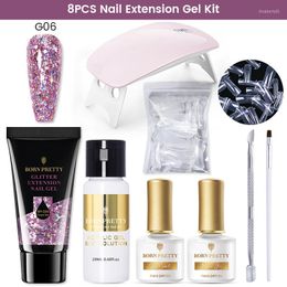 Nail Art Kits BORN PRETTY Acrylic Gel Set With 6W LED Lamp Full Manicure Quick Extension Polish Kit For Finger Extend