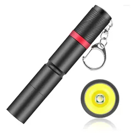 Flashlights Torches XPE Glare Mini Portable Outdoor Fixed Focus 3 Modes Zoom With Pen Clip / Hang Buckle Waterproof Light