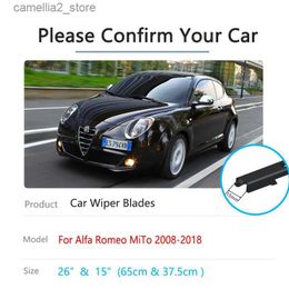 Windshield Wipers For Alfa Romeo MiTo 2008~2018 Front Rear Wiper Blades Rubber Set Brushes Wash Window Windscreen Auto Replacement Parts U J Hook Q231107