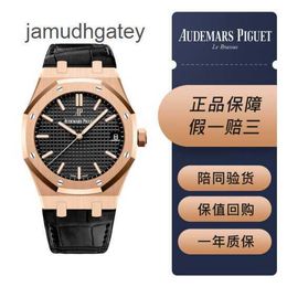 Ap Swiss Luxury Wrist Watches Royal Oak Series 15500OR Rose Gold Crocodile Belt Men's Fashion Leisure Business Sports Machinery Wristwatch XVT4