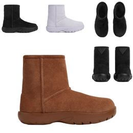 Uggies Snow boots bottega boots Snap Ankle Boot Designer Women Sheepskin boot calfskin with an ultra lightweight rubber outsole Mens botega boot Big Size Us 12 Eur 46