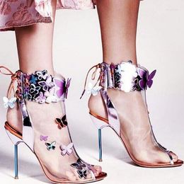 Vestido sapatos de vestuário sandálias de gladiadores de borboleta as mulheres amarraram as mulheres finas malha de verão no casamento no tornozelo