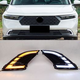 For Honda Accord 2023 LED Car Daytime Running Lights Driving Fog Lamp DRL Streamer Turn Signal Front Bumper Headlamp