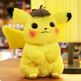 Wholesale Cute Detective pika Backpack plush toy kids game Playmate Holiday Gift Claw machine prizes