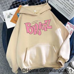 Kadın Hoodies Sweatshirts Bratz Tter Baskı Hoodie Sonbahar Kış Sweatshirt Unisex Erkek ve Kadınlar Günlük Öğrenci Moda Kapşonlu Sweatshirt Uzun Seve 0407H23