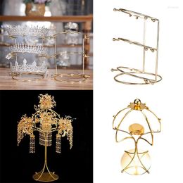 Jewellery Pouches Crystal Tiara Crown Headband Display Rack Gold Metal Princess Stand Holder Headbands Storage Organiser