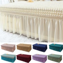 Chair Covers Bench Cover Ottoman Foot Stool Slipcover Rectangle Stretch 3D Seersucker Folding Storage Furniture Protector