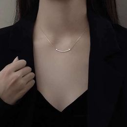 Lies Necklace Tian Necklace Feminine Sterling Sier S Diamond Set Smile Face Fashion Student Collar Chain Counter Designer