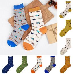 Women Socks 1 Pair Animal Cotton Sausage Dog Dachshund Cartoon Print Autumn Winter Funny Sock Cute Couple