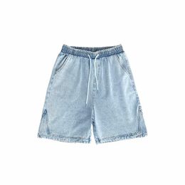 Men's Jeans Retro Light Denim Shorts Mens Summer Thin Straight Loose Casual Pants Hip Hop Men