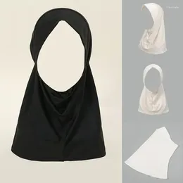 Scarves Wear Directly Instant Hijab Women Muslim Eid Turban Solid Colour Arab Prayer 50 40CM Khimar Islamic