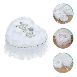 Jewelry Pouches Ring Box Barrier Pillow Heart Shape Stand Bearer Commemorate Wedding Decoration