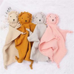 Blankets Soft Cotton Muslin Baby Comforter Blanket 30x30cm Lion Shaped Born Sleeping Dolls Toy Kids Soothe Appease Towel Bibs