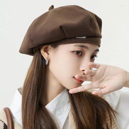 Berets Elegant Vintage Beret Hat For Ladies Girls Spring Autumn Solid Colour Brimless Fashion Artist Painter Bonnet Hats
