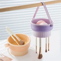 Makeup Brushes 1pcs Silicone Washing Bowl Brush Cleaning Box Make-up Egg Drying Tool Set Powder Puff Washer Sponge Storage Artefact